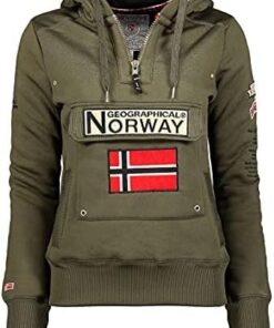 Geographical Norway Gymclass Lady - Sudaderas Mujer con Capucha Y Bolsillos - Sudadera Manga Larga Chaqueta Caliente - Cremallera Jersey Mujeres Primavera Verano Otoño Invierno