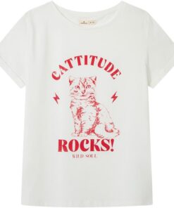 Springfield Camiseta de Manga Corta con Estampado Urbano, Mangas Remangadas Y Abertura En El Bajo Camiseta gráfica Mujer (Pack de 1)