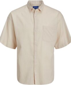 Jack & Jones Camiseta Jorflores Linen SS Camisa Hombre (Pack de 1)