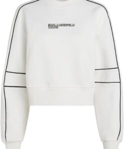 Karl Lagerfeld Jeans Mujer Relaxed Crop Piping Sweatshirt