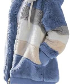 Genérico Chaqueta con Capucha de Invierno para Mujer Sudadera con Capucha para Mujer Invierno Cremallera Abrigo Cálido Sherpa Forrado Chaqueta Fleece Cárdigan Manga Larga Hoodie