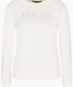 Armani Exchange Long Sleeve Round Collar Front Logo Sudadera Mujer (Pack de 1)