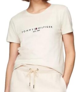 Tommy Hilfiger Camiseta de Manga Corta Mujer Heritage con Cuello Redondo