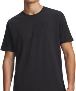Under Armour Hombre Camiseta Holgada con Logo En El Pecho Izquierdo, Black