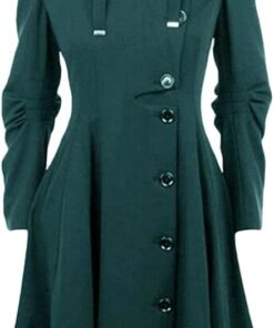 Tomwell Mujer Elegante Manga Larga Color Sólido Chaquetas Otoño Invierno Abrigo Señora Caliente Ropa de Abrigo de Solapa Jacket Parkas