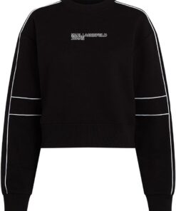 Karl Lagerfeld Jeans Mujer Relaxed Crop Piping Sweatshirt