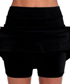 Falda deportiva para mujer, cintura alta elástica, para tenis, yoga, falda corta degradada, control de abdomen, pantalones deportivos ajustados