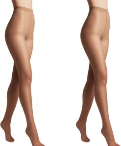 Conte elegant conjunto de 2 medias de mujeres sostenibles Semi -Mam - Mujer delgada ajustada con bragas marcadas - Uni solo 20