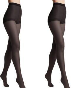 Conte elegant Set de 2 medias de mujer sostenibles Half -matt - Mezcladas de mujer pegajosas con bragas marcadas - Solo United Shade 40