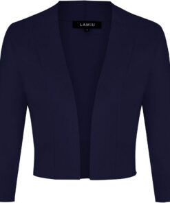 Cárdigan corto para mujer, elegante, estilo bolero, corto, vintage, casual, manga 3/4, tejido