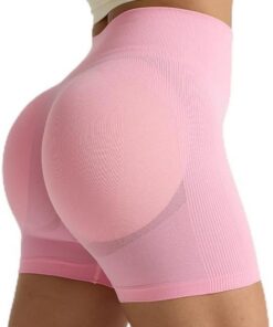 Pantalones Cortos de Gimnasio para Mujer, de Cintura Alta, para Ciclismo, Deportes, Ajustados, sin Costuras, Levantamiento de Cadera