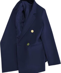 Blazers de doble botonadura para mujer, de manga larga, con solapa, cuello abatible, chaquetas de traje con bolsillos, chaqueta informal de negocios, ropa de abrigo para otoño, uso diario, oficina