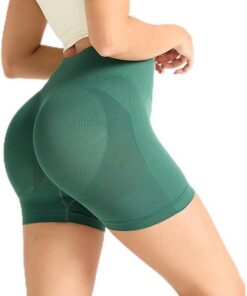Pantalones Cortos de Gimnasio para Mujer, de Cintura Alta, para Ciclismo, Deportes, Ajustados, sin Costuras, Levantamiento de Cadera