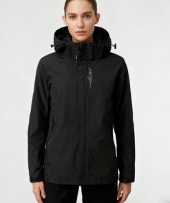 Chaqueta cortavientos ligera para mujer, impermeable, resistente al viento, con capucha, transpirable, para viajes diarios y trabajo