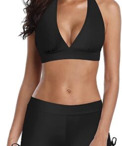 Conjuntos De Bikini para Mujer Bikini Push-up Acolchado Cintura Alta Torcida Pantalones Cortos De Baño De Barriga Bikini De 2 Piezas Traje De Baño De Playa Bañador Mujer Conjuntos De Bikini Rayas