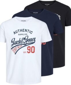 Jack & Jones Jjecorp Logo tee Camiseta Hombre (Pack de 3)