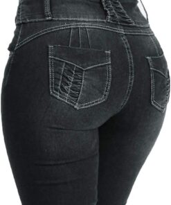 Onsoyours Vaqueros Mujer Cortos Push Up Pantalón Corto Vaquero Desgastado Cintura Alta Color Sólido Shorts de Mezclilla Pantalones Caliente Verano con Botones
