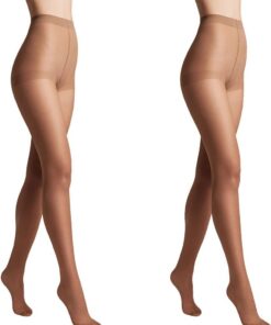 Conte elegant conjunto de 2 medias de mujeres sostenibles Semi -Mam - Mujer delgada ajustada con bragas marcadas - Uni solo 20