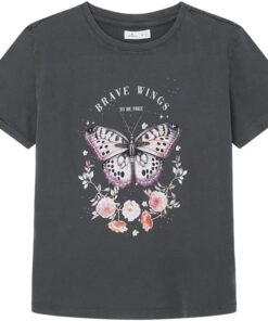 Springfield Camiseta de Manga Corta con Estampado de Mariposas Camiseta gráfica algodón Mujer (Pack de 1)