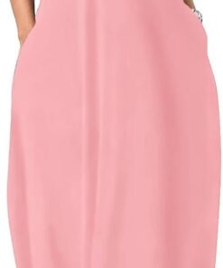 Vestido largo de verano con tirantes delgados y bolsillos para mujer