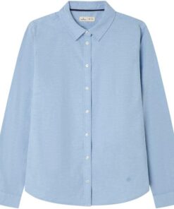 SPRINGFIELD Oxford Shirt In Cotton and Spandex. Embroided Logo. Camisa Mujer