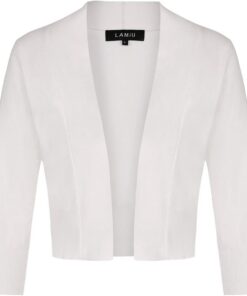 Cárdigan corto para mujer, elegante, estilo bolero, corto, vintage, casual, manga 3/4, tejido