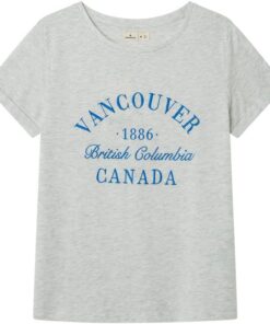 Springfield Camiseta de Manga Corta con Estampado Urbano, Mangas Remangadas Y Abertura En El Bajo Camiseta gráfica Mujer (Pack de 1)