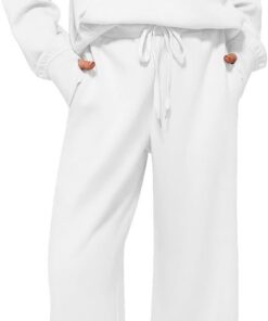 Conjunto deportivo de 2 piezas para mujer, conjunto de manga larga, media cremallera y pantalones de pierna ancha, chándal con bolsillos