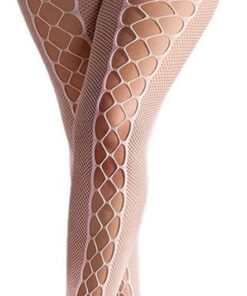 Medias de red para mujer con estampado de cintura alta con tirantes