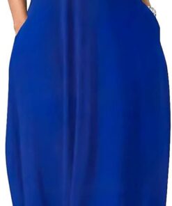 Vestido largo de verano con tirantes delgados y bolsillos para mujer