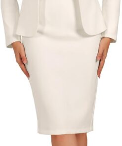Allegra K 2 Piece Suit Skirt Set Negocios Mujer