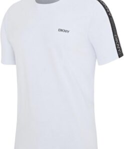 DKNY Penguins Camiseta Hombre Manga Corta 100% Algodón Negra | Camisetas Hombre Ropa Deportiva y Loungewear con Cuello Redondo y Banda Lateral | Camiseta de Algodón Hombre Negra | Idea Regalo Hombre