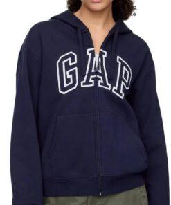Gap Logo Hoodie Hooded Full Zip Sweatshirt Sudadera con Capucha Mujer (Pack de 1)