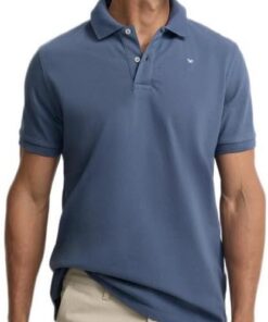 SILBON Polo Clasico Liso Azul Indigo Camisa de Polo Hombre (Pack de 1)