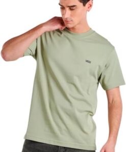 Vans Hombre Camiseta con Logo En El Pecho Izquierdo, Black