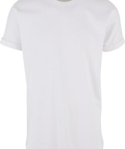 Urban Classics Camiseta Larga de Manga Vuelta Hombre Camiseta Blanco 100% algodón Regular