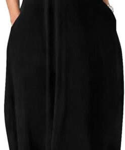 Vestido largo de verano con tirantes delgados y bolsillos para mujer