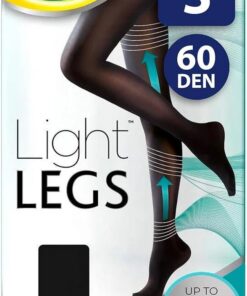 Scholl Medias de compresión de piernas ligeras para mujer, 60 denegadoras, negras, pequeñas