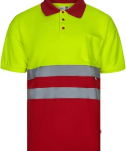 VELILLA Herren 173; Poloshirt, Zweifarbig, Kurzrmelig, Grau und Neonorange, Gre L Polohemd
