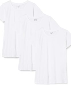 berydale Camisetas Mujer, 100% Algodón, Cuello Redondo (Paquete de 3 y Paquete de 5)