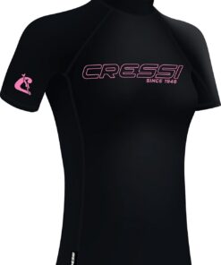 CRESSI Sentinel Lady Camiseta de Manga Corta Protección Solar UPF 50+, Sechado Rápido, Natación Surf Buceo Pesca Playa Piscina y Deportes Acuáticos Mujer (Pack de 1)
