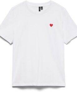 VERO MODA Camiseta básica de Mujer Cuello Redondo Manga Corta Corte Normal