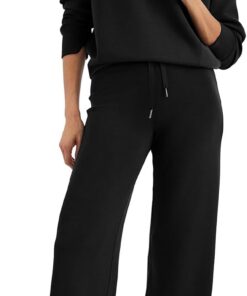 Glamaker Conjunto de sudadera de 2 piezas para mujer, sudadera de gran tamaño, media cremallera, pierna ancha, conjunto de chándal