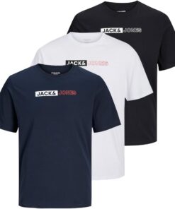 Jack & Jones Jjecorp Logo tee Camiseta Hombre (Pack de 3)