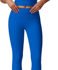 IMEKIS Conjunto de gimnasio de 2 piezas para mujer, traje de yoga, tirantes con tirantes en la parte posterior Soprt Crop Top y leggings de cintura alta, traje de deporte, verano, fitness
