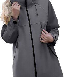 TOFOTL Chubasquero Impermeable Chaqueta Mujer Entretiempo Softshell Gabardina Abrigo Invierno Largos Deporte Softshell Chubasquero Amarillo Mujer