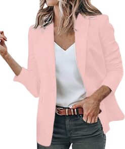 Blazers casuales para mujer, chaqueta de manga larga con frente abierto, para el trabajo, la oficina, trajes de mujer, chaquetas elegantes, color café, abrigos para mujer
