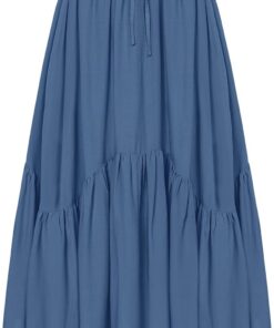 Scarlet Darkness - Falda larga para mujer de cintura alta estilo renacentista con bolsillos
