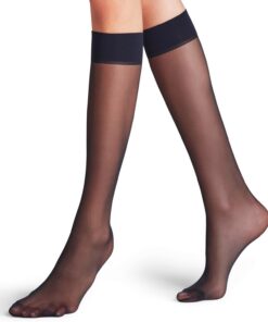 FALKE mujer Matt Deluxe 20 DEN calcetines largos liso transparente elegante con topes de confort para un suave agarre en la pierna costura extrafina fino y suave material 1 par