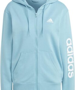 Adidas Essentials Linear Full-Zip French Terry Hoodie (Plus Size) Top con Capucha Mujer